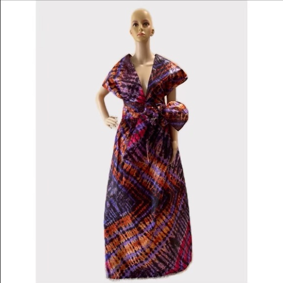 Handmade African print Ankara Handmade Infinity Floral Maxi Dress - Picture 1 of 5